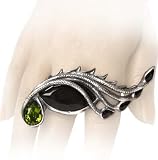 Gorgon's Eye Ring with Black and Green Crystals