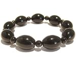 Obsidian Bracelet 20 Stretch Rainbow Barrel Gemstone Black Crystal Healing
