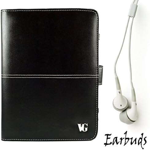 Black Melrose Protective Slim and Durable Professional Faux Leather Executive Portfolio Cover Carrying Case with Memory Card Slots Coby Kyros 7-inch TouchScreen Tablet MID7016 Android OS 4G Wifi Tab + Includes a Crystal Clear High Quality HD Noise Filter Ear buds Earphones Headphones ( 3.5mm Jack )