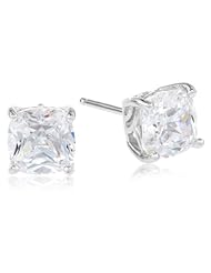 Myia Passiello "Cushion" Cut Swarovski Zirconia Stud Earrings