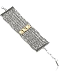 Steve Madden Pyramid Bead Wide Bracelet, 9"