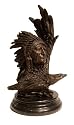 Bronze American Indian Bust Sculpture Eagle Spirit Statue Western Art