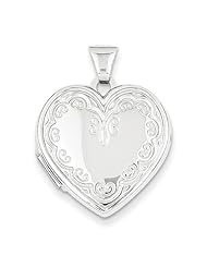 14k White Gold Heart Locket. Metal Wt- 2.25g