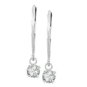 14k White Gold Dangle Lever Back Diamond Earrings (.47 cttw, K Color, I3... by