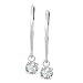 14k White Gold Dangle Lever Back Diamond Earrings (.47 cttw, K Color, I3 Clarity)