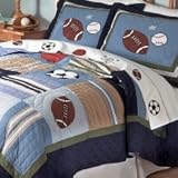 All State Boys Sports Quilt Set in Full/Queen Size - 100 Percent Cotton Boys Bedding