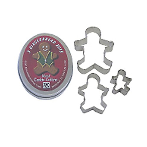 Dress My Cupcake DMC41CC1990 Gingerbread Boy Cookie Cutter in Tin Box, Set of 3