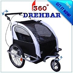 Jogger Fahrradanh�nger Kinderfahrradanh�nger Kinderanh�nger Radanh�nger weiss-schwarz Neu 01BW