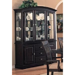 Cappuccino Finish Birch Veneer Buffet Hutch