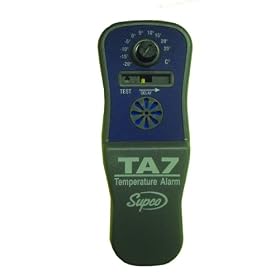 Supco TA7 Battery Operated Temperature Alarm, -10 to 80 Degrees F, 9V Alkaline Battery