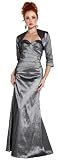 Textured Silky Strapless Gown with Crystal Pin Bolero MOB Dress Mother of the Bride