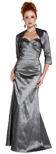 Textured Silky Strapless Gown with Crystal Pin & Bolero MOB Dress Mother of the Bride