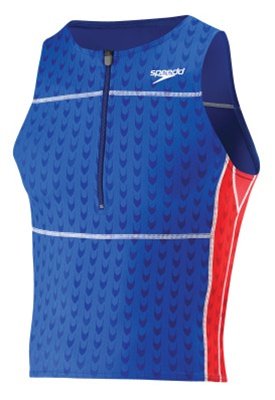 CLEARANCE Speedo Men's FSII Zip Front Tank Top - Sapphire - S