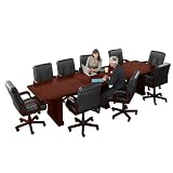 12' Conference Table with 10 Leather Chairs