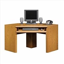 Sauder Orchard Hills Small Corner Wood Computer Desk in Carolina Oak