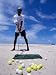 Bahamian Golfer Tees Up on the Pink Sand, Pink Sands Beach, Harbour Island, Bahamas P...