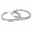 Sterling Silver Clear Cubic Zirconia Hoop Earrings, Size: 3mm x 34mm