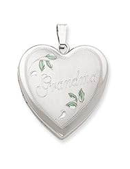Genuine .925 Sterling Silver 24mm Grandma Family Heart Locket. 100% Satisfaction Guaranteed.