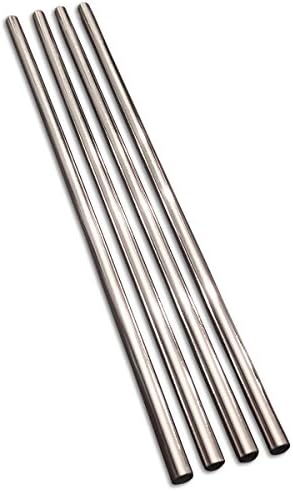 MAINROOM STUDIOS 9" Silver Drinking Straws - Set of 4 - For Iced Tea, Iced Coffee, Moscow Mule, and More - Compatible with Brass Pineapple Mug - Eco-Friendly Barware - Handcrafted in India