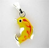 Silver Enamel Fire Fish DOLPHIN * CHARM ITALY