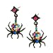 Multicolored Crystal Spider Dangle Post Earrings Fashion Jewelry