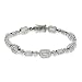 Sterling Silver Hexagonal Pave CZ Tennis Bracelet