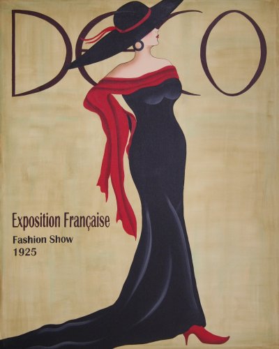 Artist Guild of America, Deco Flair, Original Arcrylic Hand Painted Art of Canvas