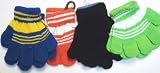 Set of Four Multicolor with One Pair Black Color Magic Gloves for Infants and Toddlers Ages 1-3 Years