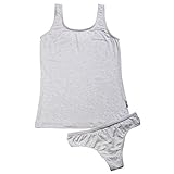 Kalvon-Fu Sexy Women Camisoles and Lingerie Two-piece Modal sets (Size M (UK 6-10), Grey)