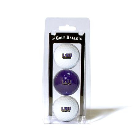 Louisiana State Lsu Tigers Ncaa Team Logo 3 Golf Ball Pack