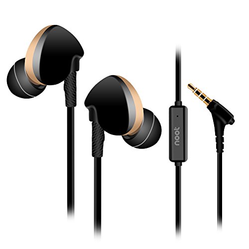 Earphones, NOOT PRODUCTS® NOOTBUDS ND-T2-Gold Premium Earbuds [Noise Isolating] with Mic Stereo headphone | Earphone - Made for iPhone | iPod | iPad | Android Smartphone | MP3 Players - 24 Month Warranty