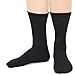 Relaxed Lose Binding Top Viscose Bamboo Diabetic Socks Crew 3-Pairs (9-11, Black)