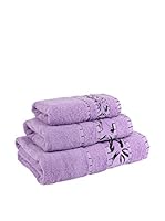 Flor De Algodón Juego De Toallas Asia2 (Violeta)
