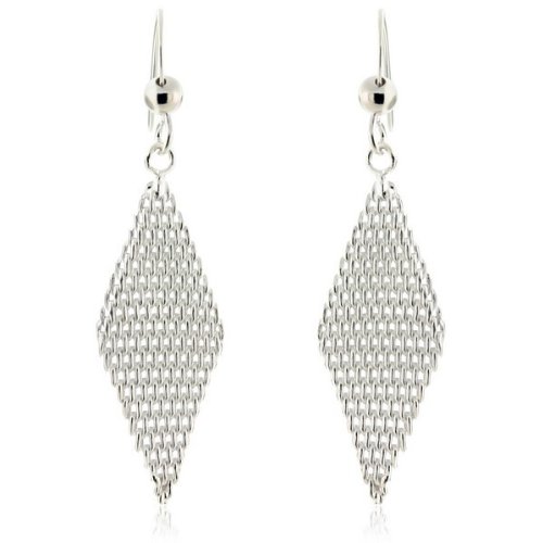 Designer Inspired Elsa Peretti Sterling Silver Mesh Earrings