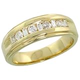14k Gold Ladies' Band, w/ 0.45 Carat Baguette & Brilliant Cut Diamonds, 1/4 in. (6.5mm) wide