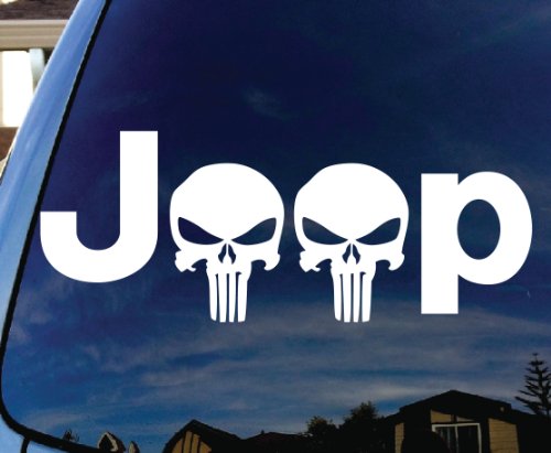 Jeep with Punisher Skull Head Car Window Vinyl Decal Sticker 6