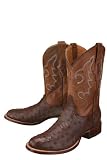 Resistol Ranch 'M4317' Full Quill Ostrich Cowboy Boots Mens - Nicotine