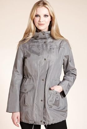 Petite Stormwear&trade; Hooded Drawstring Metal Parka