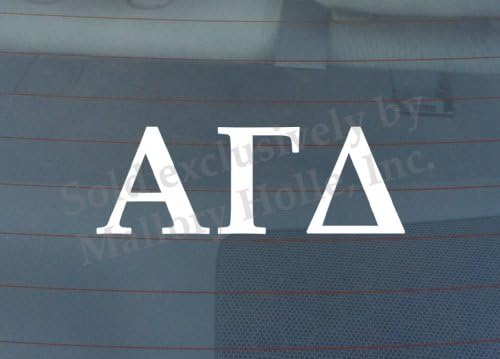 Officially Licensed Alpha Gamma Delta 8" x 3" Window Decal - White