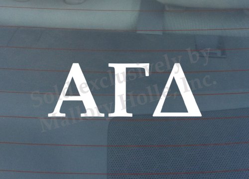 Officially Licensed Alpha Gamma Delta 8" x 3" Window Decal - White