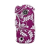Hard Snap-on Shield RUBBERIZED With PURPLE LEAF FLORAL Design Faceplate Cov ....