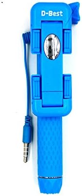 D-best Super Mini Extendable Selfie Stick Self Portrait Monopod [Battery Free] Built-in Remote Shutter (No Blueooth) for Iphone, Ipod, Samsung Smartphones (Blue)
