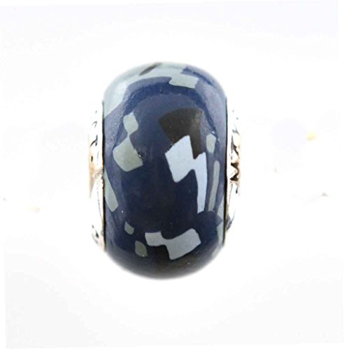 Navy US Digital Camo Camouflage Awareness Ribbon Bead Charm for Add-A-Bead Bracelets Clay & Sterling Silver by MAYselect SIZE Small