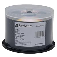 Verbatim Shiny Silver DataLife Plus 8x DVD-R Spindle, 50 Discs