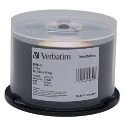 Verbatim Shiny Silver DataLife Plus 8x DVD-R Spindle, 50 Discs