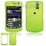 Neon Green Rubber Feel Snap-On Cover Hard Case Cell Phone Protector for BlackBerry Curve 8350i