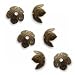 Vintaj Natural Brass 8x4mm Foliage Bead Caps with Leaf Design (6)
