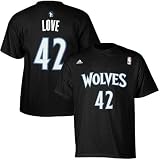 NBA adidas Kevin Love Minnesota Timberwolves #42 Net Number T-shirt - Black (Small)