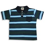 Dogwood - Toddler Boys Striped Short Sleeve Polo, Blue, Light Blue, Charcoal