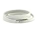 White Tripled Flat Leather Bracelet with Stainless Steel Clasp